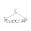 .925 Sterling Silver 1/10 Cttw Diamond Heart Link Bolo Bracelet (I-J Color, I2-I3 Clarity) - Bracelets - Custom Crafting Alliance, LLC