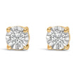 .925 Sterling Silver 1/10 Cttw Round Brilliant-Cut Lab Grown Diamond Miracle-Set Stud Earrings (F-G Color, VS1-VS2 Clarity) - Earrings - Custom Crafting Alliance, LLC