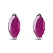 .925 Sterling Silver 1/2 Cttw Created Pink Ruby Gemstone Solitaire Stud Earrings - Earrings - Custom Crafting Alliance, LLC