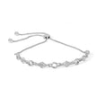 .925 Sterling Silver 1/2 Cttw Diamond Alternating Circle and Kite Link Adjustable Bolo Bracelet (I-J Color, I3 Clarity) - 4