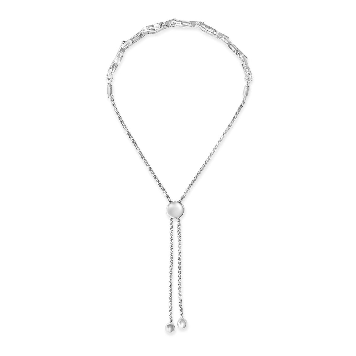 .925 Sterling Silver 1/2 Cttw Diamond Alternating Heart Link Adjustable Bolo Bracelet (I-J Color, I3 Clarity) - 4