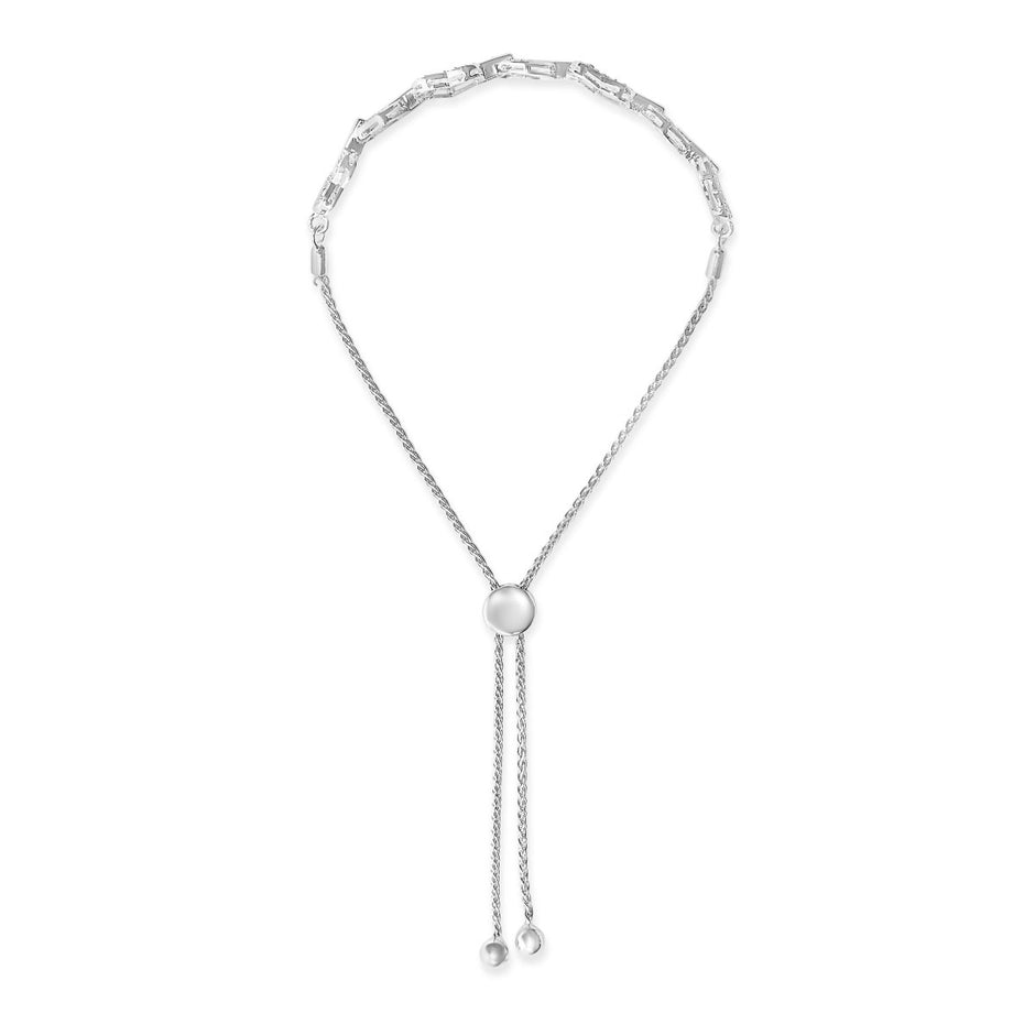 .925 Sterling Silver 1/2 Cttw Diamond Alternating Heart Link Adjustable Bolo Bracelet (I-J Color, I3 Clarity) - 4