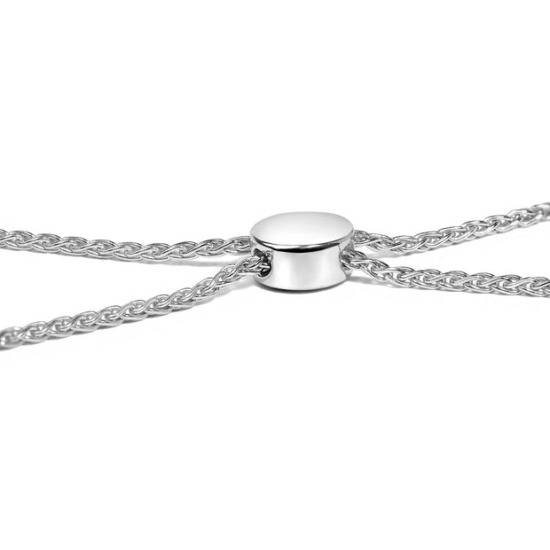 .925 Sterling Silver 1/2 Cttw Diamond Double Wave Bolo Bracelet - Bracelets - Custom Crafting Alliance, LLC