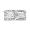 .925 Sterling Silver 1/2 Cttw Diamond Multi-Row Bypass Band Ring (I-J Color, I3 Clarity) - Size 7 - Rings - Custom Crafting Alliance, LLC