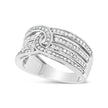 .925 Sterling Silver 1/2 Cttw Diamond Multi-Row Bypass Band Ring (I-J Color, I3 Clarity) - Size 7 - Rings - Custom Crafting Alliance, LLC