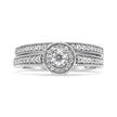 .925 Sterling Silver 1/2 Ctw Diamond Halo and Milgrain Engagement Ring Bridal Set (I-J Color, I3 Clarity) - Ring Size 7 - Rings - Custom Crafting Alliance, LLC
