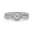 .925 Sterling Silver 1/2 Ctw Diamond Halo and Milgrain Engagement Ring Bridal Set (I-J Color, I3 Clarity) - Ring Size 7 - Rings - Custom Crafting Alliance, LLC