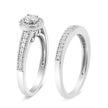 .925 Sterling Silver 1/2 Ctw Diamond Halo and Milgrain Engagement Ring Bridal Set (I-J Color, I3 Clarity) - Ring Size 7 - Rings - Custom Crafting Alliance, LLC