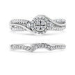 .925 Sterling Silver 1/3 Cttw Composite Diamond Frame Bypass Bridal Set Ring and Band (I-J Color, I2-I3 Clarity) - Ring Size 7 - Rings - Custom Crafting Alliance, LLC