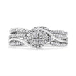 .925 Sterling Silver 1/3 Cttw Composite Diamond Frame Bypass Bridal Set Ring and Band (I-J Color, I2-I3 Clarity) - Ring Size 7 - Rings - Custom Crafting Alliance, LLC