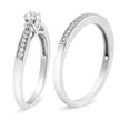 .925 Sterling Silver 1/3 Cttw Diamond Classic Engagement Ring Bridal Set with Milgrain (I-J Color, I3 Clarity) - Ring Size 7 - Rings - Custom Crafting Alliance, LLC