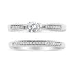 .925 Sterling Silver 1/3 Cttw Diamond Classic Engagement Ring Bridal Set with Milgrain (I-J Color, I3 Clarity) - Ring Size 7 - Rings - Custom Crafting Alliance, LLC