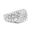 .925 Sterling Silver 1/3 Diamond 6 Stone Rectangle Nugget Gents Ring - Size 10 - Rings - Custom Crafting Alliance, LLC