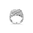 .925 Sterling Silver 1/3 Diamond 6 Stone Rectangle Nugget Gents Ring - Size 10 - Rings - Custom Crafting Alliance, LLC