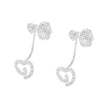 .925 Sterling Silver 1/4 Cttw Diamond Swirl Heart Front/Back Earrings (I-J Color, I2-I3 Clarity) - Earrings - Custom Crafting Alliance, LLC