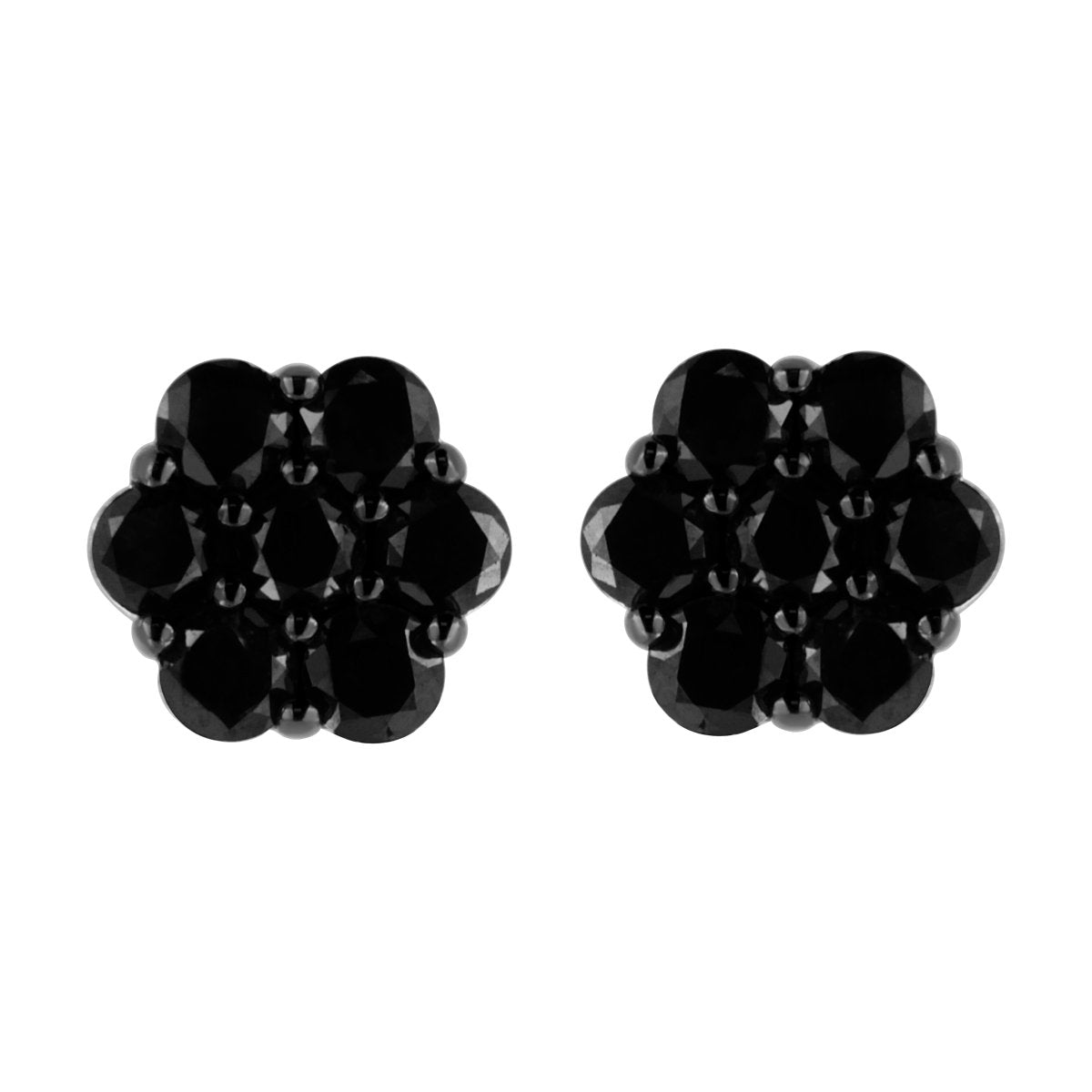 .925 Sterling Silver 1/4 Cttw Treated Yellow Diamond Floral Stud Earrings (Yellow Color, I1-I2 Clarity) - Earrings - Custom Crafting Alliance, LLC