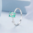 925 Sterling Silver 1.40mm Width CZ & Glass Ring Size 6 for Women - Rings - Custom Crafting Alliance, LLC