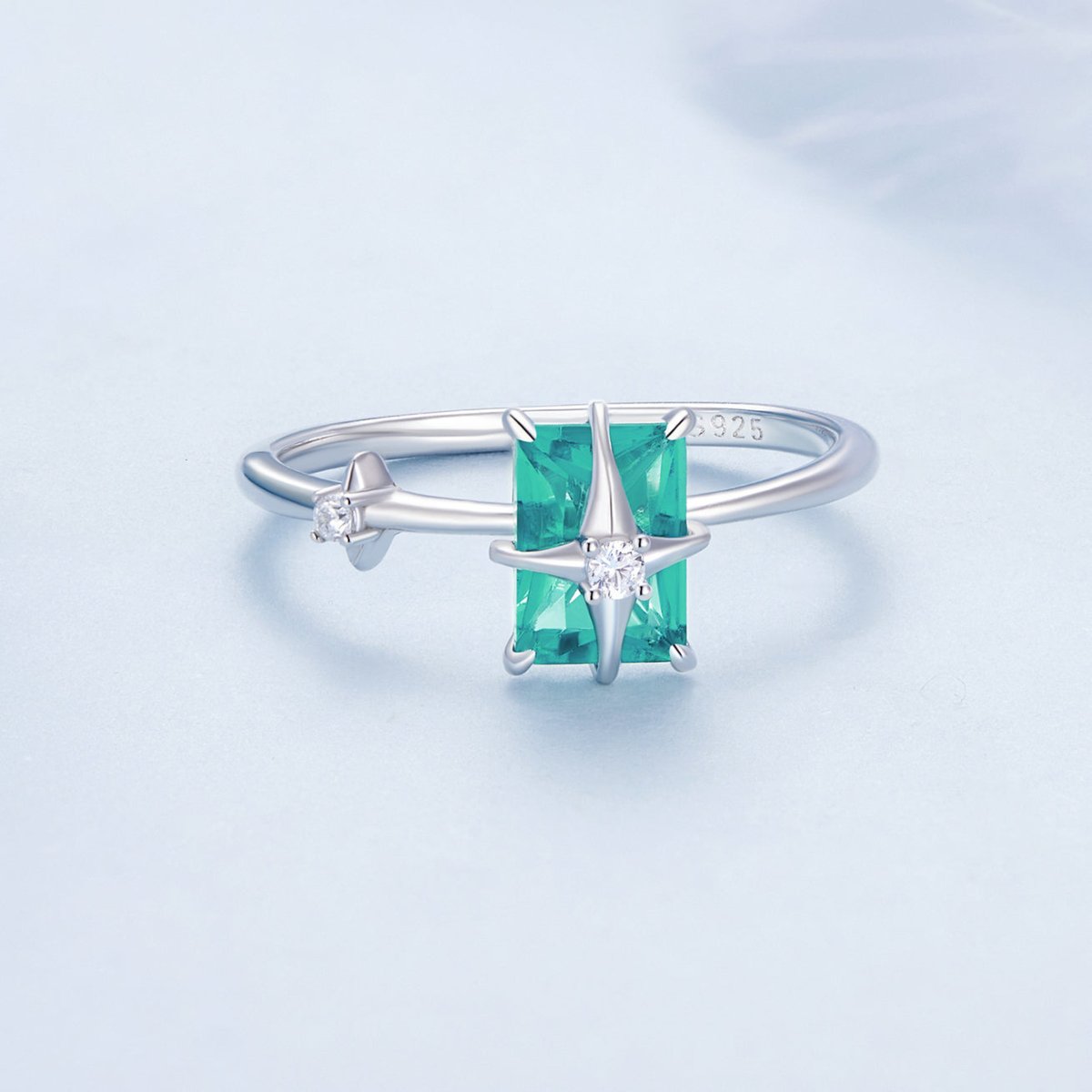 925 Sterling Silver 1.40mm Width CZ & Glass Ring Size 6 for Women - Rings - Custom Crafting Alliance, LLC