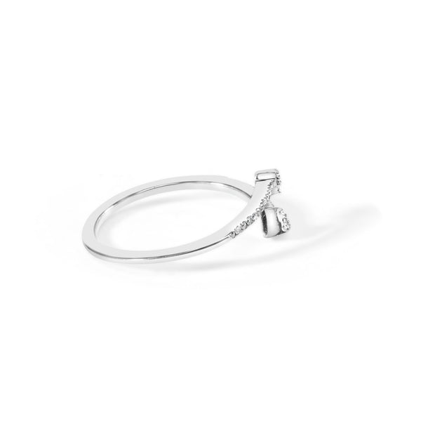 .925 Sterling Silver 1/5 Cttw Diamond Double Arrowhead Open Ring (I-J Color, I2-I3 Clarity) - Ring Size 6 - Rings - Custom Crafting Alliance, LLC