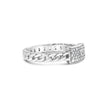 .925 Sterling Silver 1/5 Cttw Diamond ID and Cuban Link Band Ring (I-J Color, I2-I3 Clarity) - Ring Size 6 - Rings - Custom Crafting Alliance, LLC