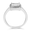 .925 Sterling Silver 1/5 Cttw Invisible Set Princess Cut Diamond Promise Ring with Beaded Halo (H-I Color, I1-I2 Clarity) - Ring Size 7 - Rings - Custom Crafting Alliance, LLC
