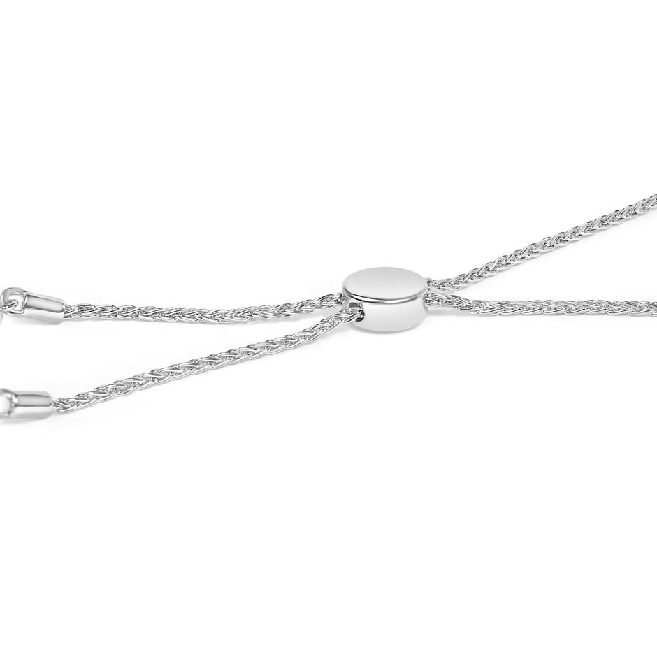 .925 Sterling Silver 1/6 Cttw Diamond X and O Bolo Bracelet - Bracelets - Custom Crafting Alliance, LLC