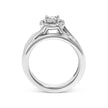 .925 Sterling Silver 1/7 Cttw Diamond Halo Bypass Engagement Ring and Wedding Band Set (I-J Color, I3 Clarity)- Size 7 - Rings - Custom Crafting Alliance, LLC