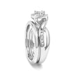 .925 Sterling Silver 1/7 Cttw Diamond Halo Bypass Engagement Ring and Wedding Band Set (I-J Color, I3 Clarity)- Size 7 - Rings - Custom Crafting Alliance, LLC