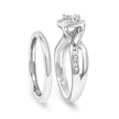 .925 Sterling Silver 1/7 Cttw Diamond Halo Bypass Engagement Ring and Wedding Band Set (I-J Color, I3 Clarity)- Size 7 - Rings - Custom Crafting Alliance, LLC