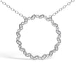 .925 Sterling Silver 1/7 Cttw Lab Grown Diamond Beaded Love Circle Pendant Necklace - Size 18 Inches - Necklaces - Custom Crafting Alliance, LLC