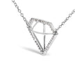 .925 Sterling Silver 1/7 Cttw Lab Grown Diamond Diamond Shaped Pendant Necklace - Size 18 Inches - Necklaces - Custom Crafting Alliance, LLC
