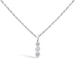.925 Sterling Silver 1/7 Cttw Lab Grown Diamond Three Stone Diamond Pendant Necklace - 18
