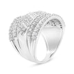 .925 Sterling Silver 2.0 Cttw Diamond Edge Multi-Row Ring Band ( J-K Color, I3 Clarity) - Ring Size 7 - Rings - Custom Crafting Alliance, LLC