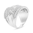 .925 Sterling Silver 2.0 Cttw Diamond Edge Multi-Row Ring Band ( J-K Color, I3 Clarity) - Ring Size 7 - Rings - Custom Crafting Alliance, LLC