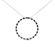 .925 Sterling Silver 3.0 Cttw Alternating Black and White Diamond Open Hoop Circle Pendant Necklace (H-I Color, I3 Clarity) - 18