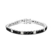 .925 Sterling Silver 3.0 Cttw Black and White Diamond Tennis Bracelet (I-J Color, I2-I3 Clarity) - 7.25