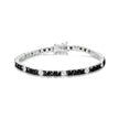 .925 Sterling Silver 3.0 Cttw Black and White Diamond Tennis Bracelet (I-J Color, I2-I3 Clarity) - 7.25