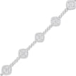 .925 Sterling Silver 3.0 Cttw Diamond Halo Square Shape Link Bracelet (I-J Color, I3 Clarity) - 7.25