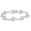.925 Sterling Silver 3.0 Cttw Diamond Halo Square Shape Link Bracelet (I-J Color, I3 Clarity) - 7.25