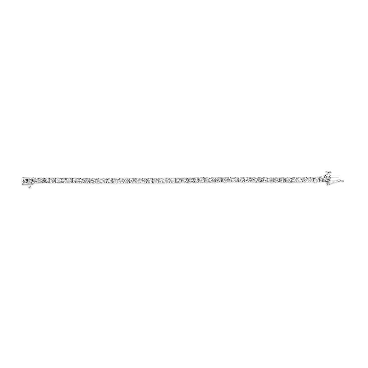 .925 Sterling Silver 3.0 Cttw Lab Grown Diamond Illusion-Set Miracle Plate Tennis Bracelet - Bracelets - Custom Crafting Alliance, LLC
