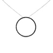.925 Sterling Silver 4.0 Cttw Black Diamond Open Hoop Circle 18