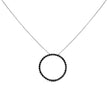 .925 Sterling Silver 4.0 Cttw Black Diamond Open Hoop Circle 18