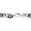 .925 Sterling Silver 7x5mm Oval Amethyst and Diamond Accent X-Link Bracelet (H-I Color, SI1-SI2 Clarity) - Size 7