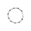 .925 Sterling Silver 7x7mm Checkered Cushion Red Garnet and Diamond Accent Fashion Tennis Link Bracelet (I-J Color, I1-I2 Clarity) - Size 7