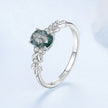 925 Sterling Silver Agate and CZ Pendant Ring Size 6 for Women - Rings - Custom Crafting Alliance, LLC