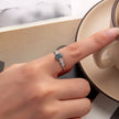925 Sterling Silver Agate and CZ Pendant Ring Size 6 for Women - Rings - Custom Crafting Alliance, LLC