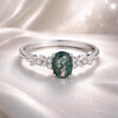 925 Sterling Silver Agate and CZ Pendant Ring Size 6 for Women - Rings - Custom Crafting Alliance, LLC