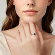 925 Sterling Silver Agate and CZ Pendant Ring Size 6 for Women - Rings - Custom Crafting Alliance, LLC