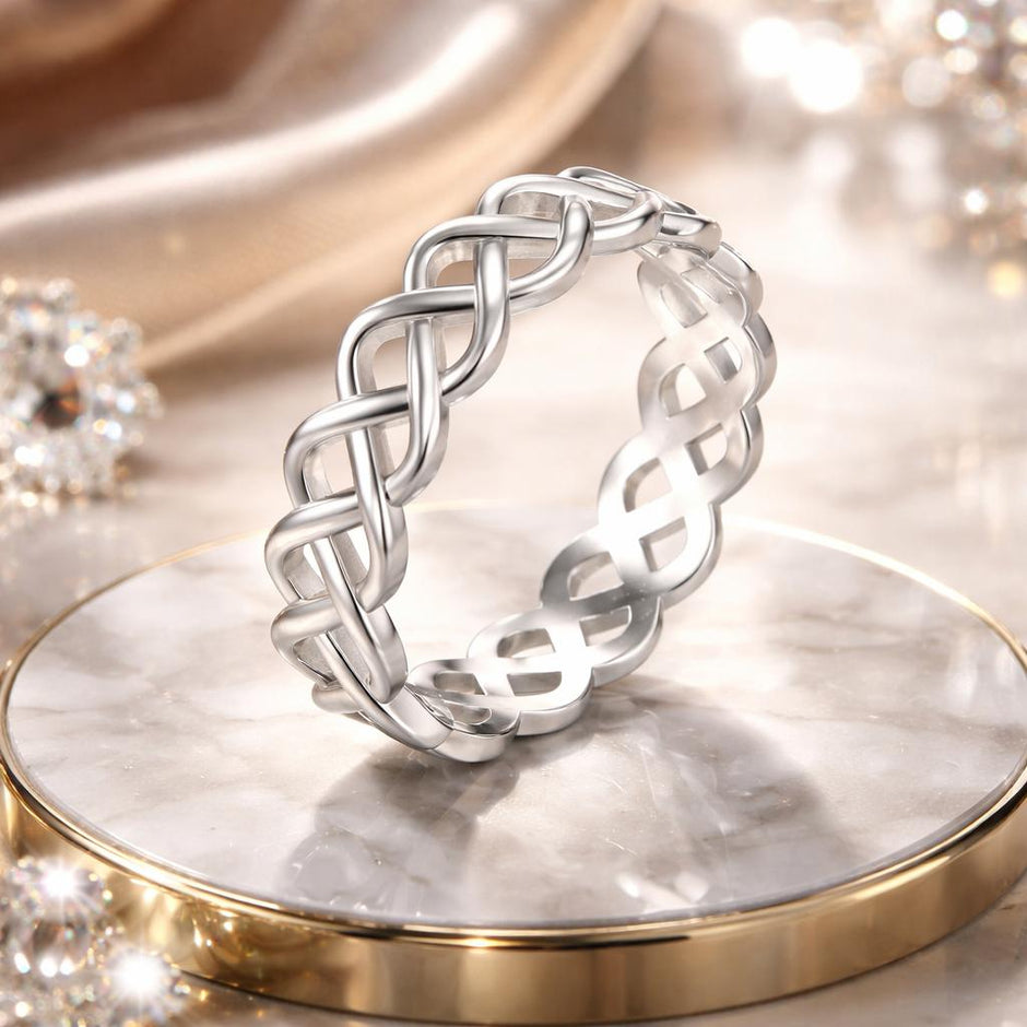 925 Sterling Silver and White Gold 0.5cm Ring Size 6.0 - Rings - Custom Crafting Alliance, LLC
