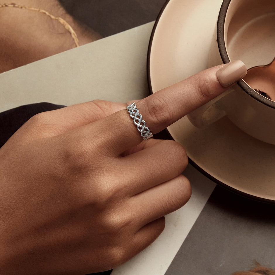 925 Sterling Silver and White Gold 0.5cm Ring Size 6.0 - Rings - Custom Crafting Alliance, LLC